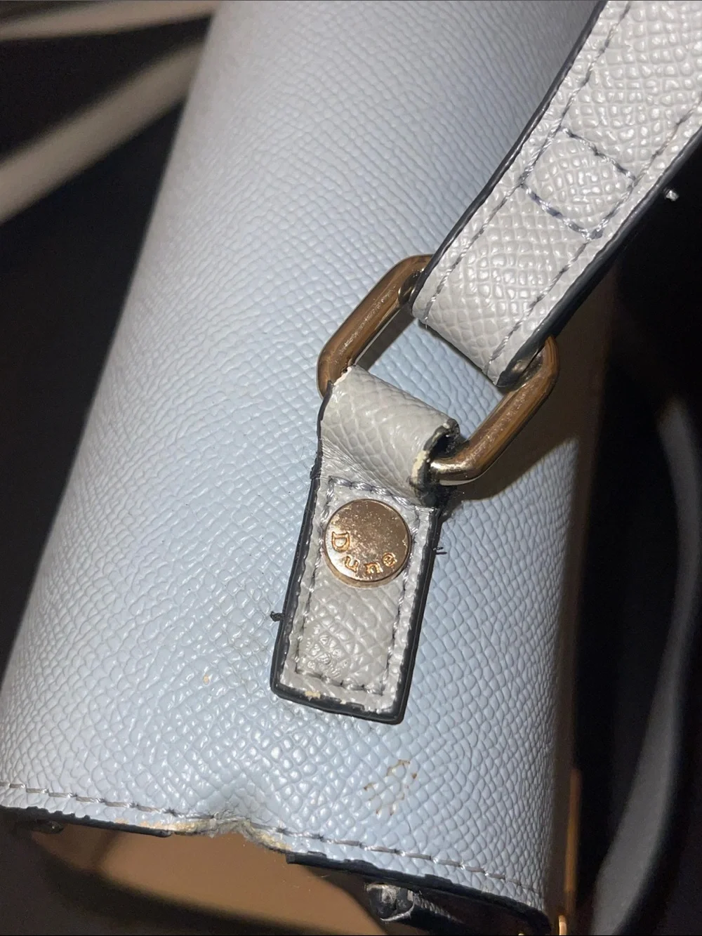 Dune London Pale Blue Structured Top-Handle Satchel